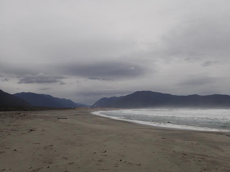 misty view of a beach and the ocean