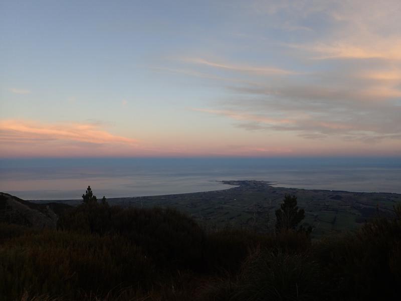 kaikoura peninsula in fading light after sunset